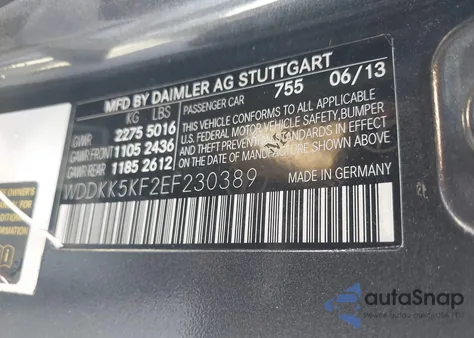 2014 Mercedes-Benz E 350 from USA, damaged, VIN WDDKK5KF2EF230389